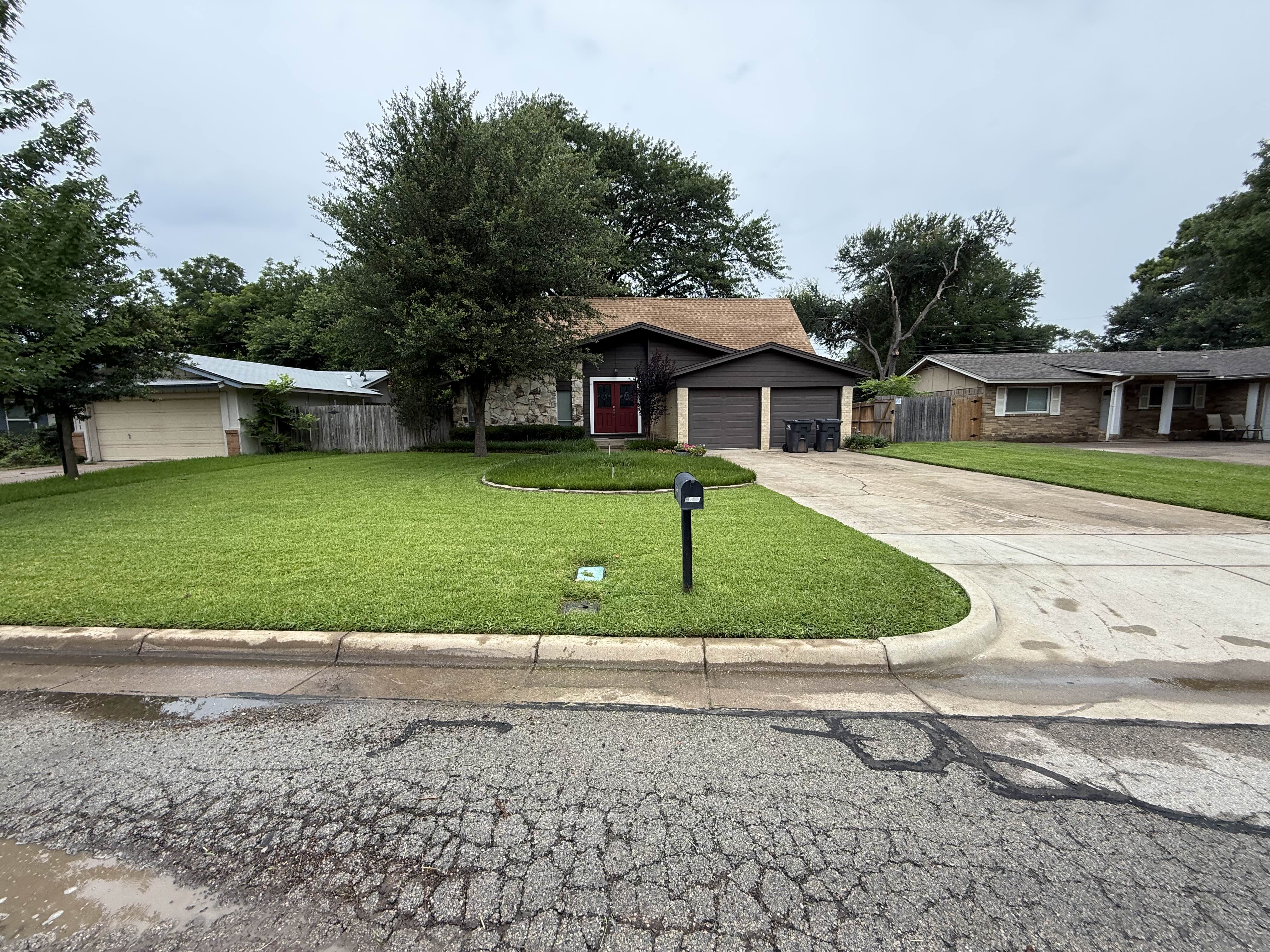 Freshly maintained lawn